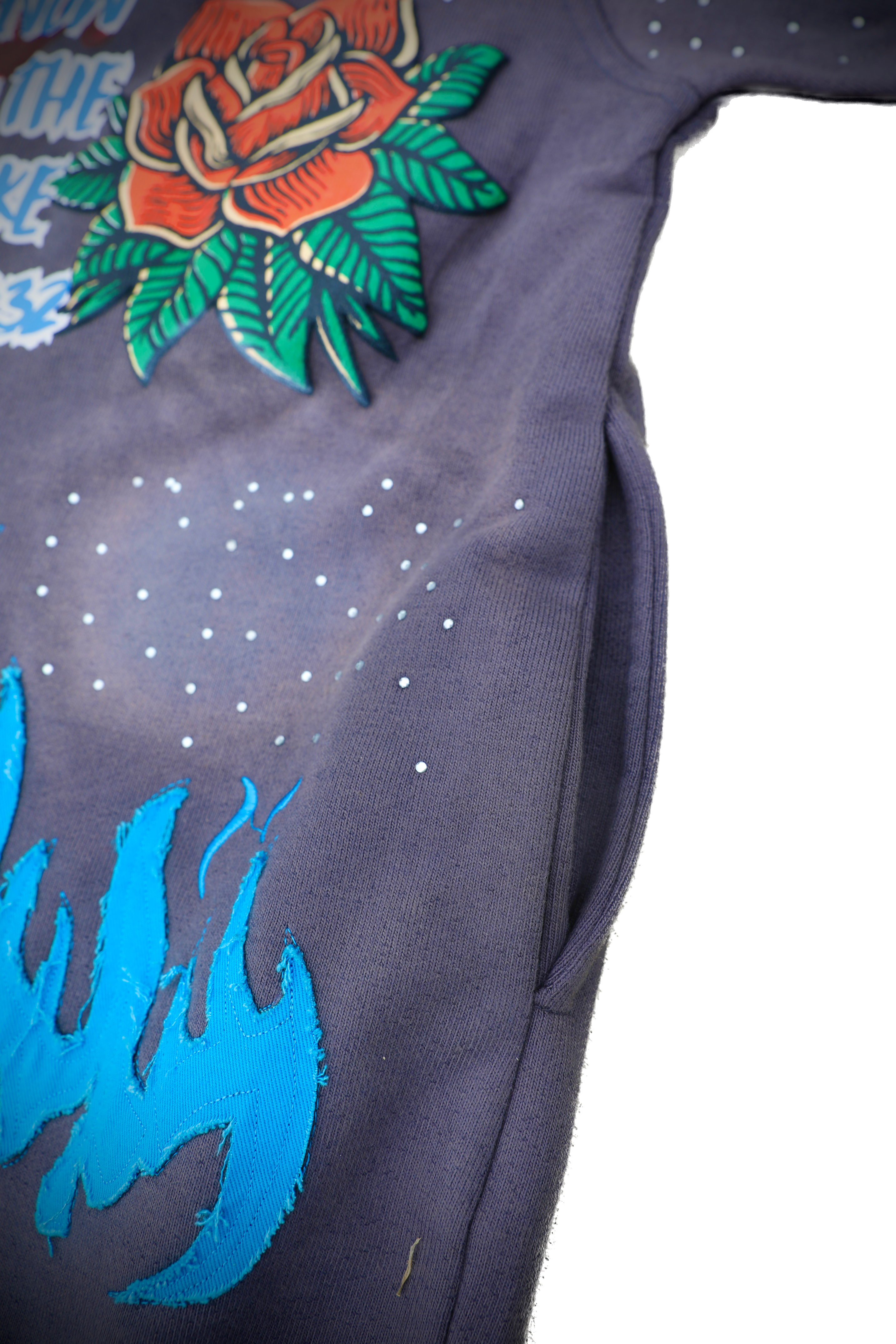 Yahuah Designer “Grey Flared Sweatpants & Cropped Hoodie Set"
