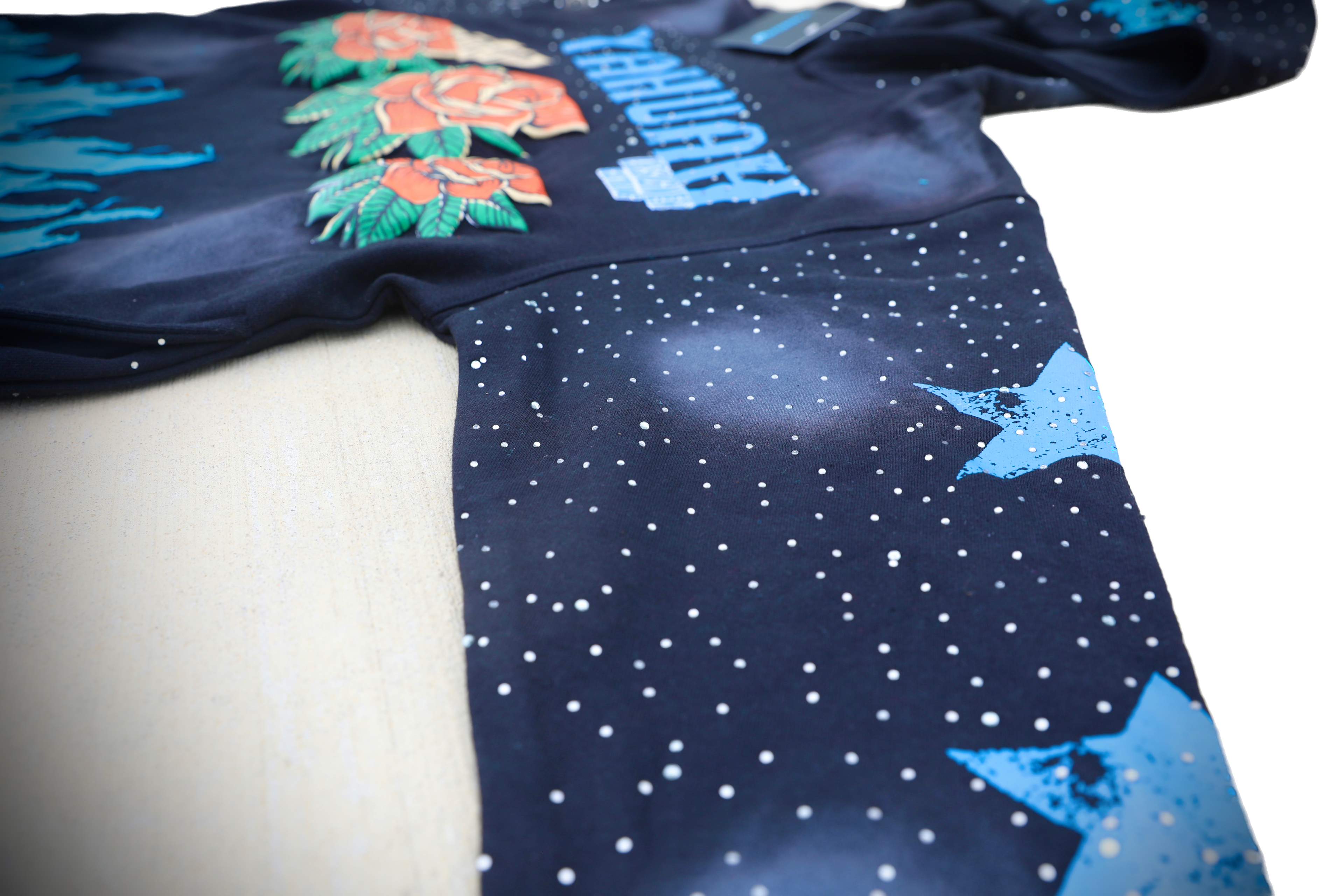 Yahuah Designer “Black Flared Sweatpants & Cropped Hoodie Set"